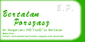 bertalan porszasz business card